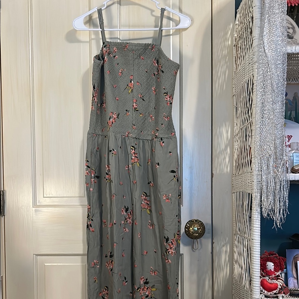Maurices Gray Floral Jumpsuit